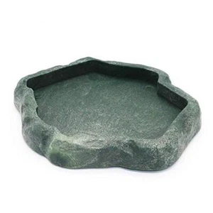 Reptile Feeder Terraium Bowl Plastic Shallow Reptile Feeder for Food and - Picture 1 of 8
