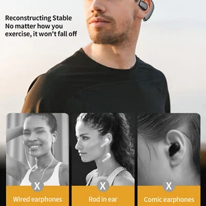 Wireless BT 5.4 Earbud Open Ear Air Conduction Headphone Noise Reduction Wir US - Photo 1 sur 33