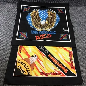 2 Vintage EasyRiders Biker Bandanas Taschentuch USA American Pride Weißkopfseeadler 21"" - Bild 1 von 12