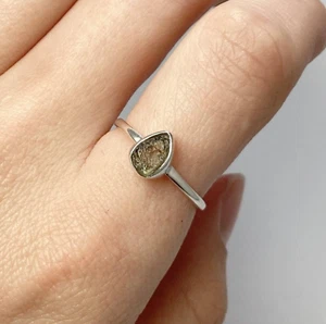 Moldavite Natural Raw Ring 925 Sterling Silver Amazing Jewelry All Size PG340 - Picture 1 of 4