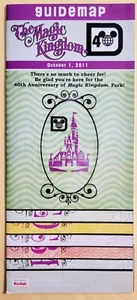 RARE 2011 DISNEY WDW 40TH ANNIVERSARY MAGIC KINGDOM SOUVENIR GUIDE & PARK MAP - Picture 1 of 5