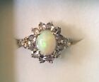 500 380Ct Natural Opal Tanzanite And Topaz Cocktail Silver Ring Size 725 Fancy