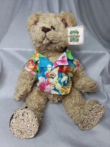 Ty Gelenk Teddybär braun Stofftier Hawaii-Stil Bär 15 Zoll - Bild 1 von 10