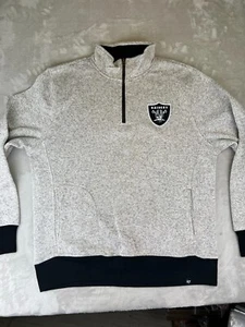 NFL Las Vegas Raiders '47 Brand Men's Quarter Zip Pullover Jacket Size XL Warm - Picture 1 of 9
