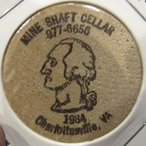 1984 Minenschachtkeller Charlottesville, VA Holz Nickel - Medaille Virginia - Bild 1 von 2