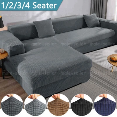 Stretch Couch Cover Sofa Cover Slip Cover Full Protect Thick Soft 1/2/3/4 Seater - image 1 of 4