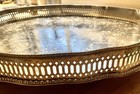Ellis Barker Silver Co. 14” Edwardian Sheffield Silverplated Footed Gallery Tray