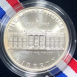 1992-D  The White House Commemorative Uncirculated Silver Dollar - Picture 1 of 3