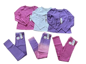 NEW girl 7-8 LOT of 6 clothes 3x leggings 3x tee mix&match - Picture 1 of 14