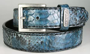 1016 Sendra Pythongürtel Python Barr. Fantasia Azul Blau Ledergürtel Wechselgürt - Bild 1 von 2