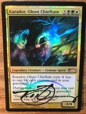 Magic the Gathering MTG foil Karador, Ghost Chieftan signed by Artist