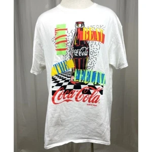 COCA-COLA Retro 80's Mens T-Shirt (XL) Cotton White Can't Beat That Feeling Coke - Picture 1 of 5