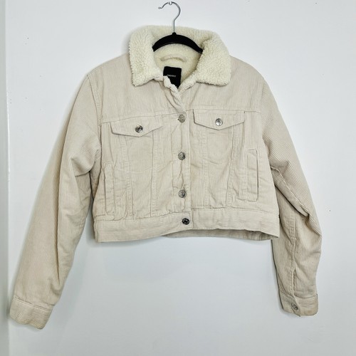 Giacca Forever 21 Off White in velluto a coste con bottoni cotone nuova con etichette donna M