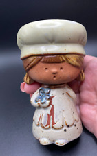 Vintage UCTCI Japan Stoneware Little Girl with Flower