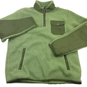 $248 Polo Ralph Lauren Olive Green Hybrid Fleece Pullover Jacket Mens Large - Picture 1 of 12