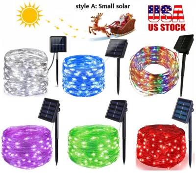 100 LED Solar Fairy String Lights Outdoor Garden Wedding Party Christmas Decor - Image 1 of 4