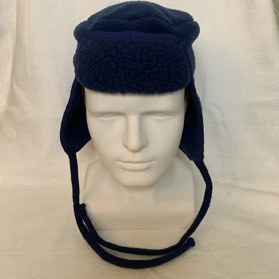 Patagonia Trapper Hat Kids Large Blue Fleece Hat Ear Flaps Ties Outdoors - Image 1 of 4