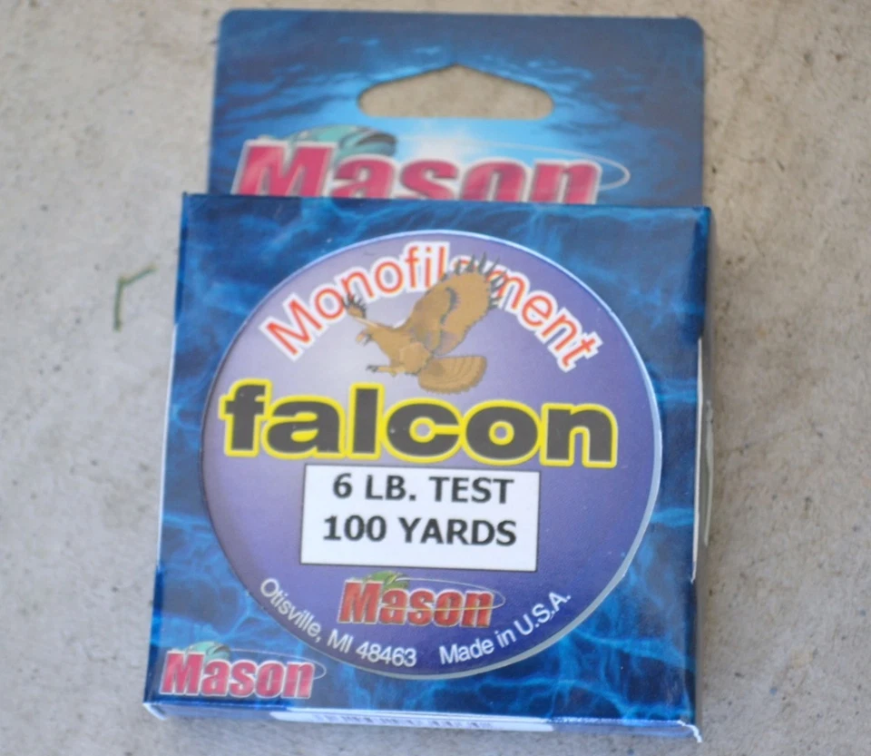 Nueva línea de pesca monofilamento Mason Falcon 6 lb 100 yardas fundición giratoria Foto 1 de 1