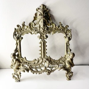 Antiguo marco de cuadro doble dorado de hierro fundido victoriano eduardiano Art Nouveau - Imagen 1 de 24