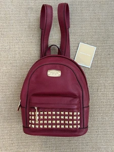 NEW Michael Kors Red Backpack W/ Gold Studs, - Picture 1 of 14