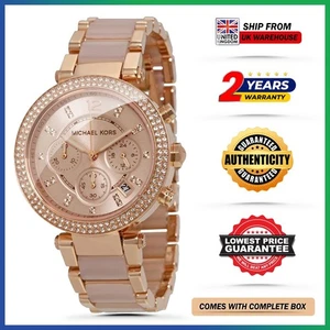 MICHAEL KORS MK5896 Parker Rose Gold Stainless Chrono Womens Watch 3Days Express - Picture 1 of 5