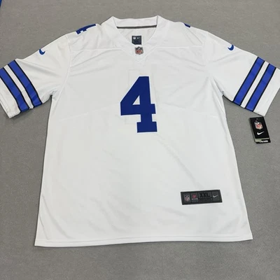 Camiseta de fútbol americano Dallas Cowboys para hombre 2XL blanca Dak Prescott XXL en el campo Nike NFL Foto 1 de 4