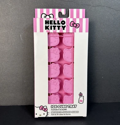 Bandeja para cubitos de hielo Hello Kitty - 10 cubitos en forma - silicona rosa - nueva/sellada Foto 1 de 4