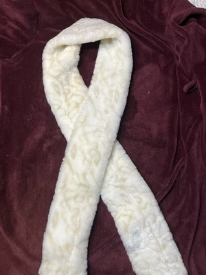 Bufanda de piel sintética blanca 5"x66" exterior invierno calentador de cuello con suave sensación de lujo Foto 1 de 4