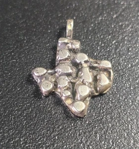 Vintage Mid-Century Brutalist Sterling Silver Texas Pendant - Picture 1 of 4