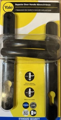 New Yale Handles for UPVC doors - Black 92mm/215mm for multi-point locks - Image 1 of 4