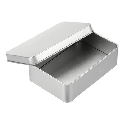 4.3 x 2.9 x 1.2 Inch Rectangular Storage Tins Box with Lid Foto 1 de 4