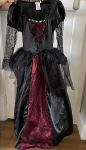 Girls Vampire Princess Costume Dress Kids Halloween Fancy Dress Outfit - Picture 1 of 6