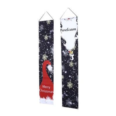 1 Paar Weihnachtsthema Couplet dekorative Tür Vorhang Festival Banner - Bild 1 von 4