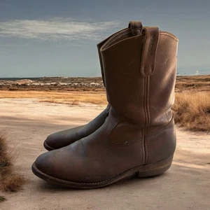 Stivali da lavoro Red Wing 1155 Pecos in pelle Heritage Nailseat punta morbida taglia 10 western - Foto 1 di 15