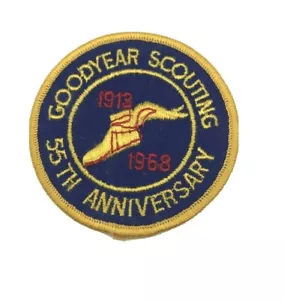 Patch vintage Boy Scouts of America GOODYEAR SCOUTING 55° ANNIVERSARIO 1968 - Foto 1 di 4