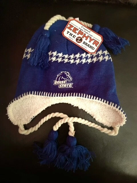 Boise State Broncos Team Logo Orange + Blue Cuffed Knit Sideline Hat Cap  - Image 1 of 1