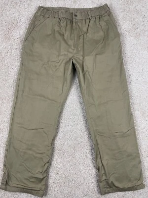 Pantalones forrados de franela Haband's Ice House para hombre 38/M cintura elástica recta beige Foto 1 de 4