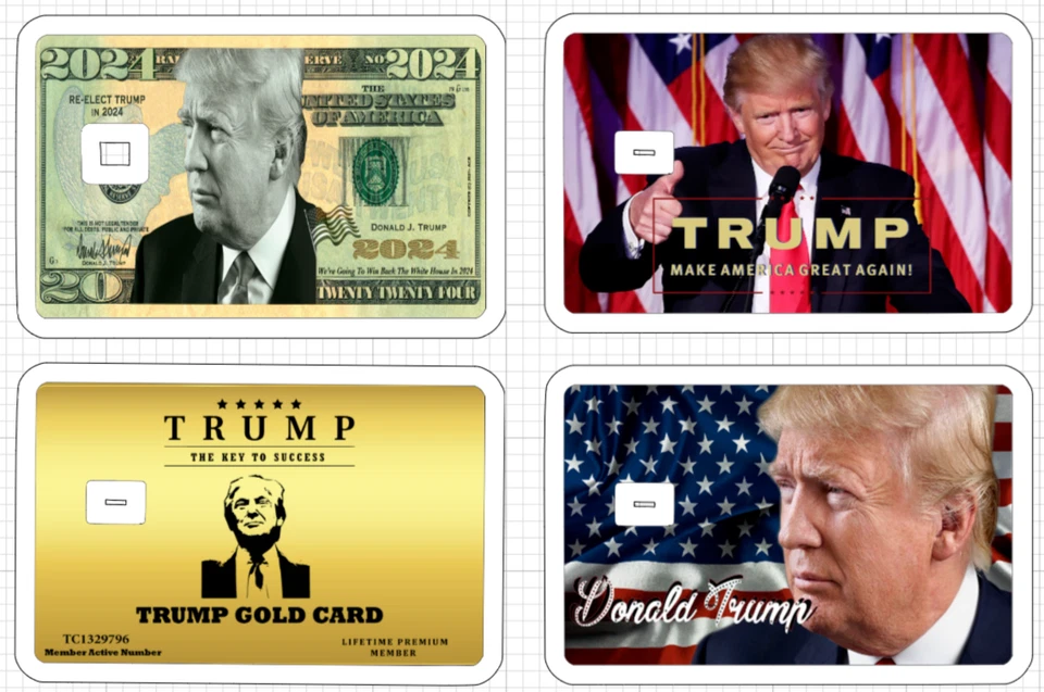 Donald Trump Gold Membership Card Credit Debit Skin Sticker ATM MAGA Bill Elon