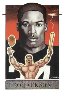 RARA-EXTRAÑA VARIACIÓN DE TARJETA DE ARTE Bo Jackson REALEZA BLANCA-SOX ÁNGELES - Imagen 1 de 1