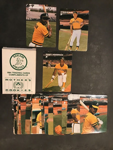 oakland A's athletics 1984 mothers cookies 28 ct set rickey henderson rookie ?