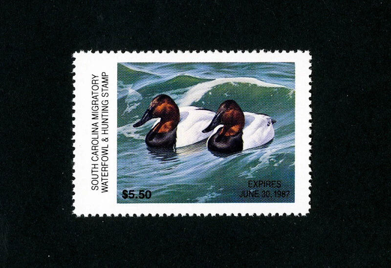 US Stamps # SC 6 XF OG NH South Carolina Duck Stamp Scott Value $85.00 - Image 1 of 1