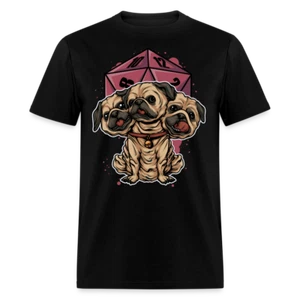 Cerberus Mops Design Fantasy Mythologie Hundeliebhaber Unisex T-Shirt - Bild 1 von 14