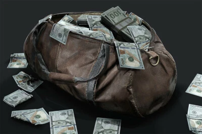 Money Art Bag of Money Bills Art Wall Indoor Room Outdoor - POSTER 20x30 - Image 1 of 4