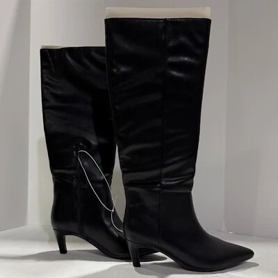 Women's Kendra Kitten Heel Tall Dress Boots - Universal Thread Black 9 - Image 1 of 4