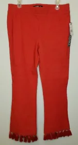 XOXO Juniors' Tassel-Trimmed Cropped Flare Pants High Risk Red Size 6 $49.00 NWT - Picture 1 of 9