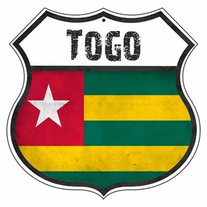 Letrero de metal de aluminio Togo Country Flag novedad escudo carretera hombre cueva - Imagen 1 de 1