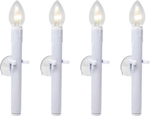 Ultra-Bright Battery Operated LED Window Candles with Timer and Suction Cups, Pl - Picture 1 of 5