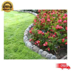 Multi-Colored Concrete Overlapping Rock Edging Durable Landscape Edging 10-Pack - Picture 1 of 6