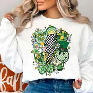 Saint Patrick's Day Sweatshirt - Youth Sizes XS-XL – Unique & Fun Shamrock Top - Picture 1 of 1