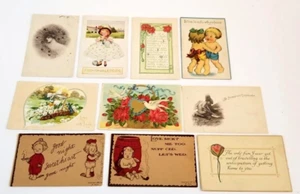 Lot of 10 Antique Valentine's Day and Love Postcards Early 1900s Divided back - Picture 1 of 11